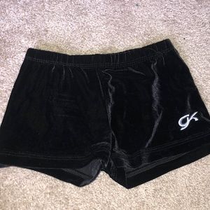 black GK velvet shorts